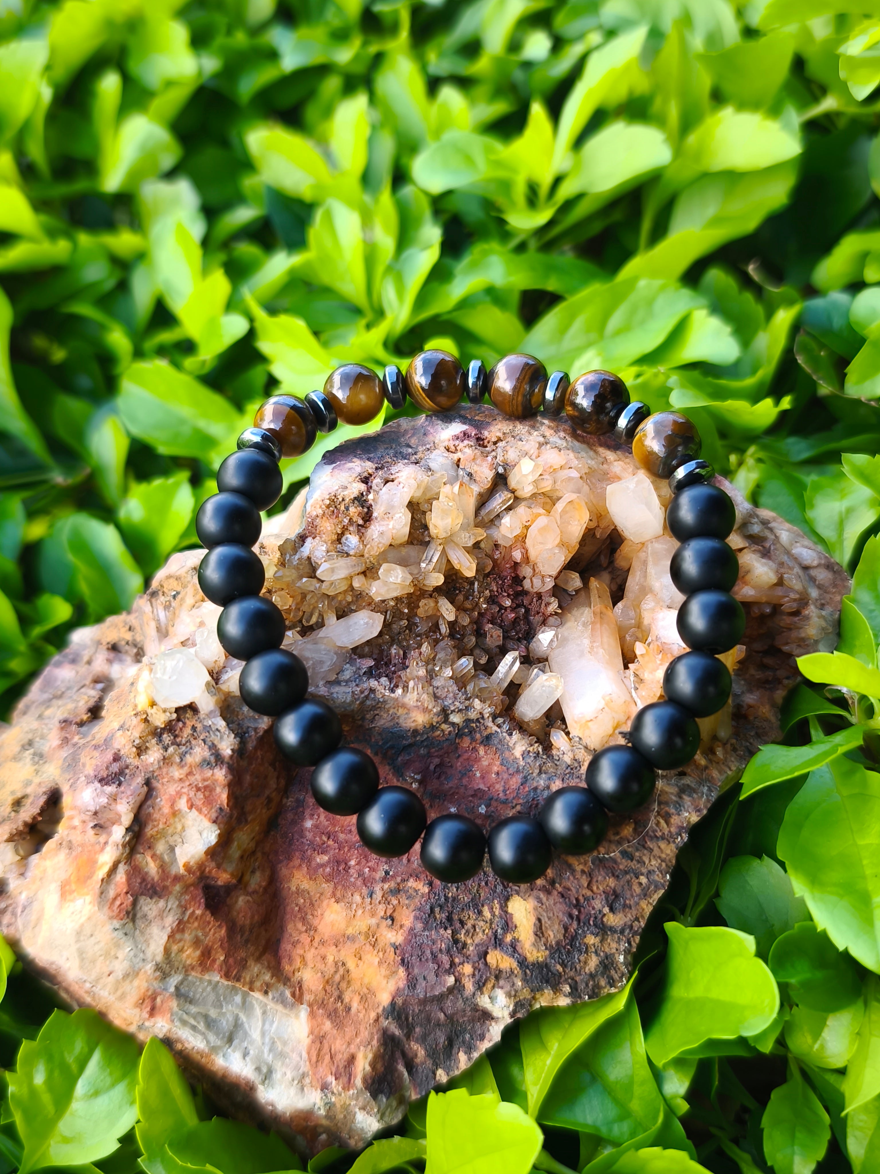 Pulsera de Shungita y Ojo de Tigre